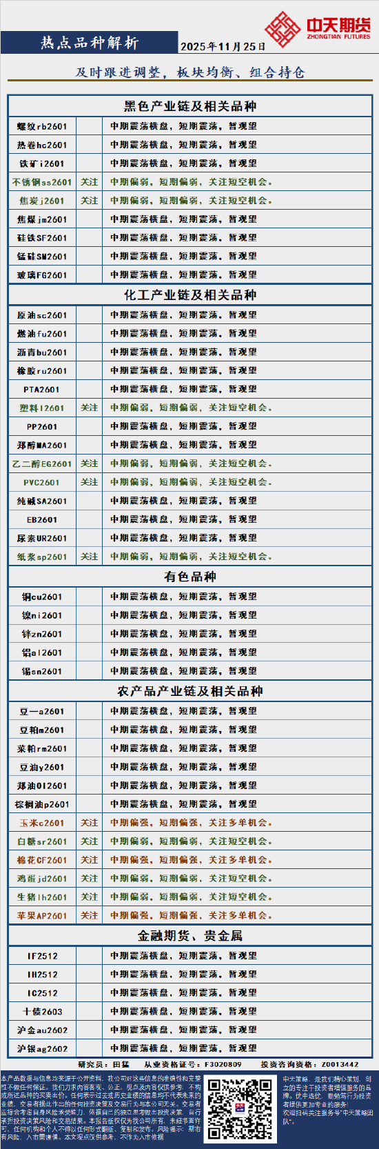 中天策略:11月25日市场分析
