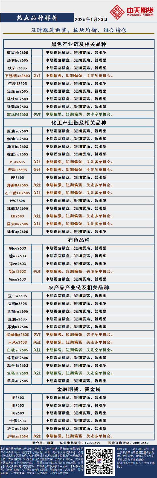 中天策略:1月23日市场分析