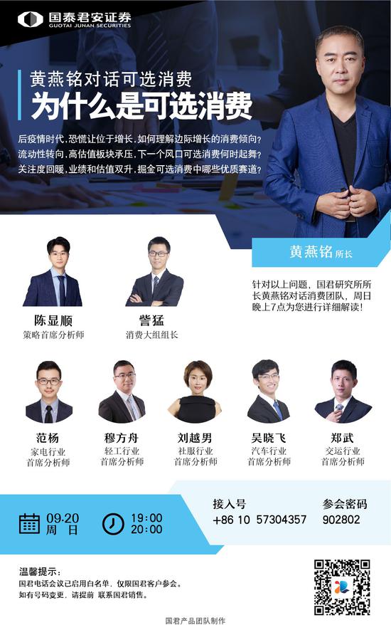 深度对话！为什么是可选消费？国泰君安黄燕铭对话可选消费团队