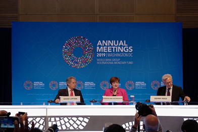 （IMF新任总裁格奥尔基耶娃首次召开媒体发布会 摄/刘晋彤）