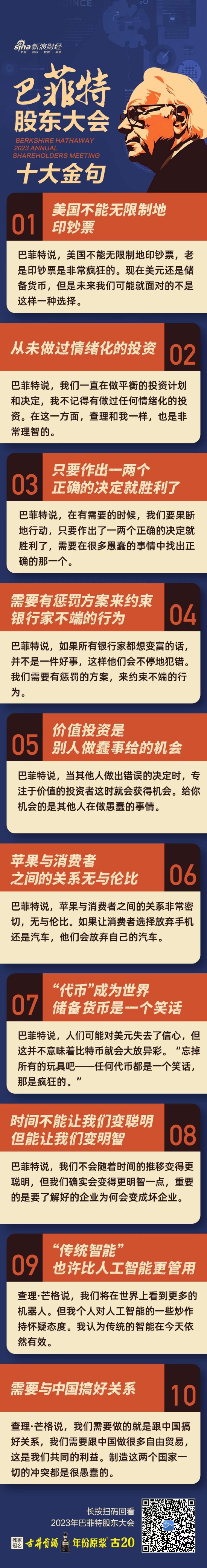 巴菲特股东大会十大金句