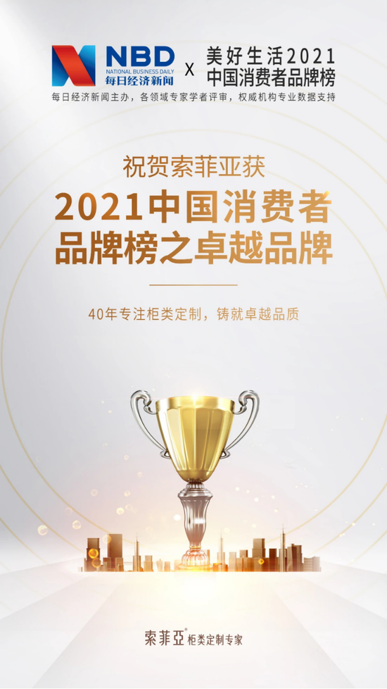“喜讯|索菲亚获评2021中国消费者品牌榜之卓越品牌