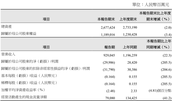 主要会计数据和财务指标