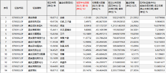 嘉实基金十年期以上主动型产品