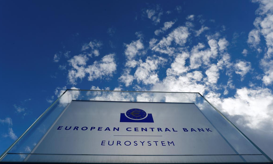 &nbsp;2019年3月7日，德国法兰克福，欧洲央行总部外的标识。REUTERS/Kai Pfaffenbach