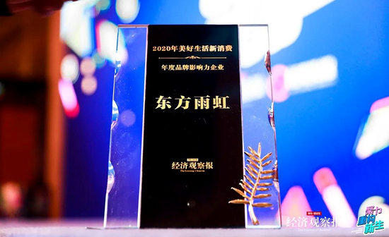东方雨虹亮相2020美好生活新消费高峰论坛 斩获两项荣誉