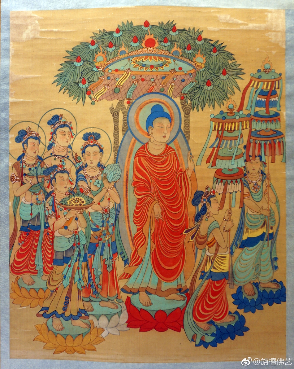 张大千临敦煌释迦说法图