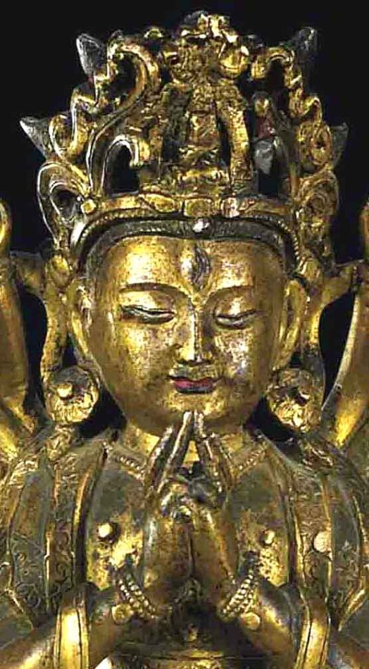 明代青铜铸造多臂观音坐像