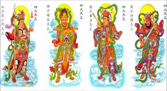 藏传佛教四大天王图图片