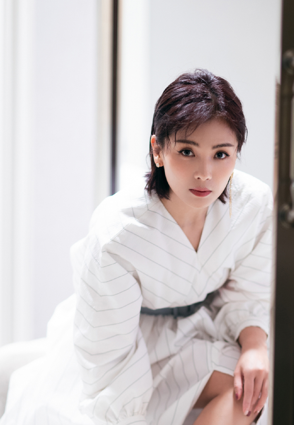 刘涛剪摩卡波波头小方脸变瓜子脸,美呆了,为何你剪短发秒变大妈