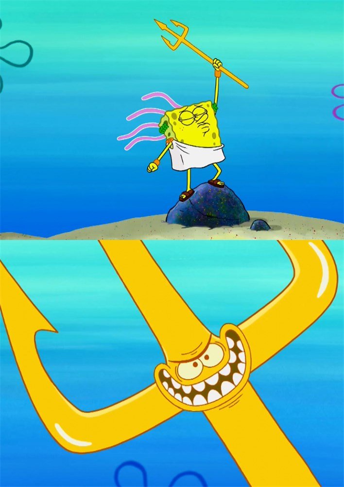 海绵宝宝与"海神王"互换,有了一件无所不能的"法器",晾大祸