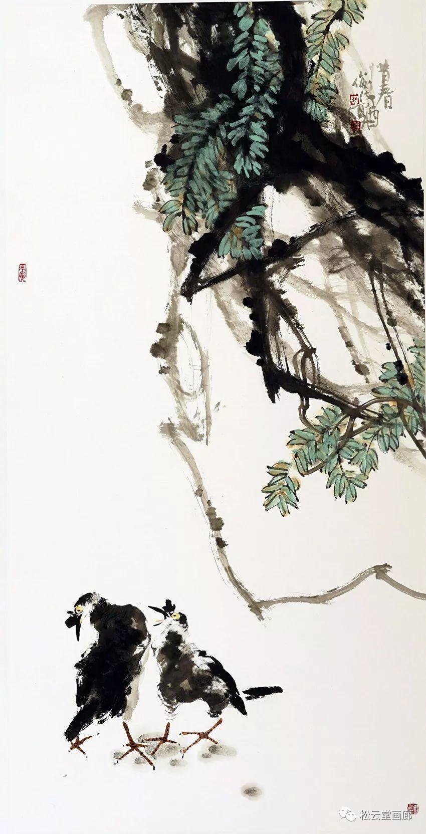 花鸟名家吴俊化其花鸟作品气韵横生大气卓然