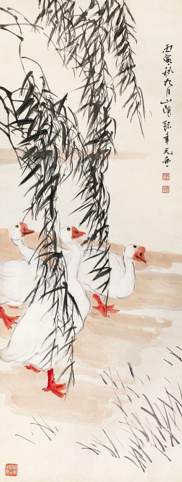 民国海派画家张聿光花鸟画作品欣赏