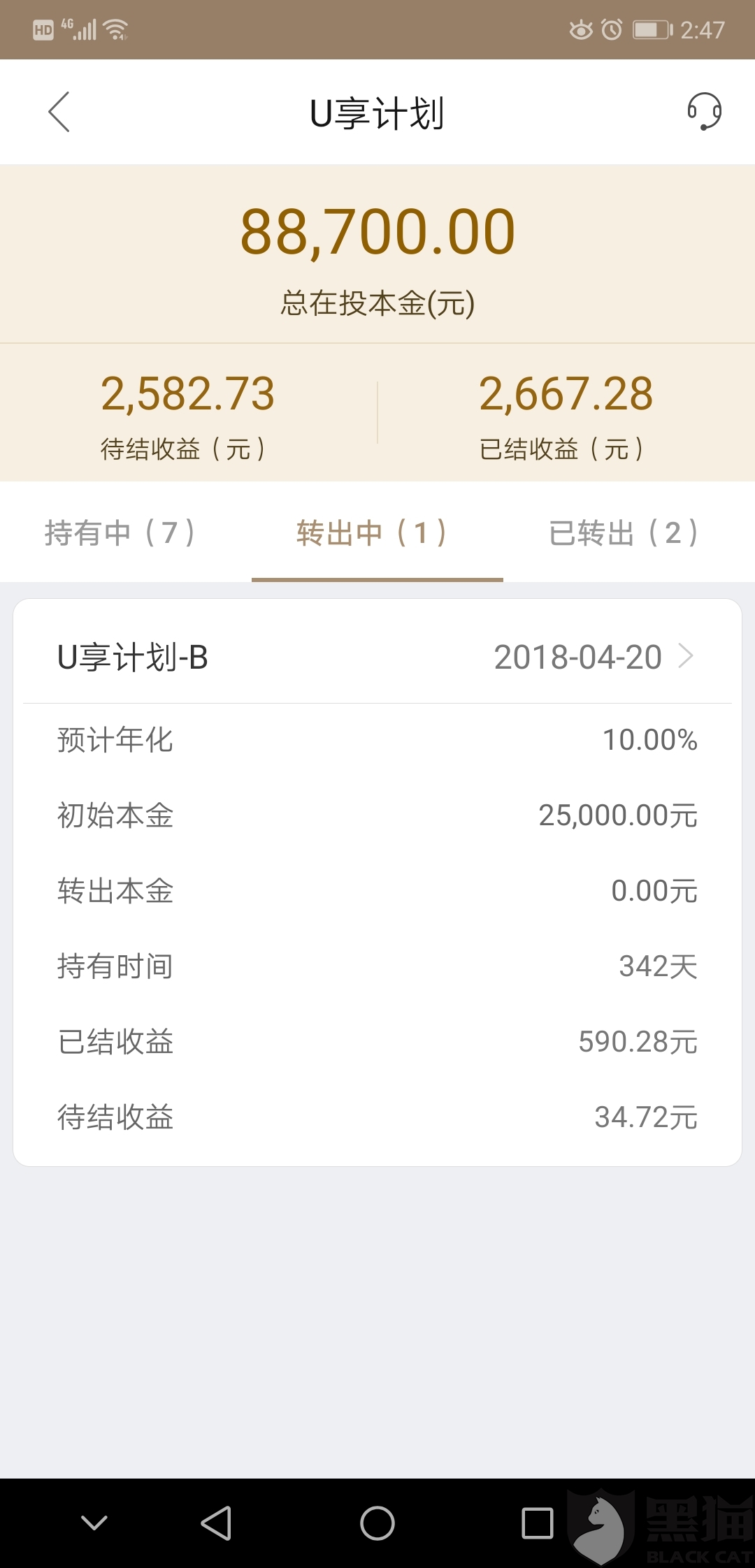 黑猫投诉要求华夏万家金服履行合约
