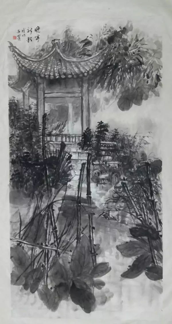 吕平山水画家苍劲而立壮丽河山