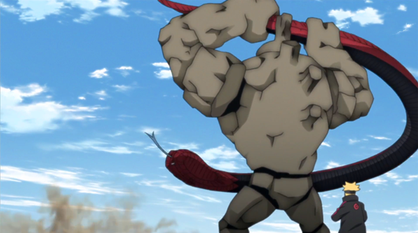 火影博人传90集细节能杀死白蛇仙人的大蛇辛牙却被土巨人吊打