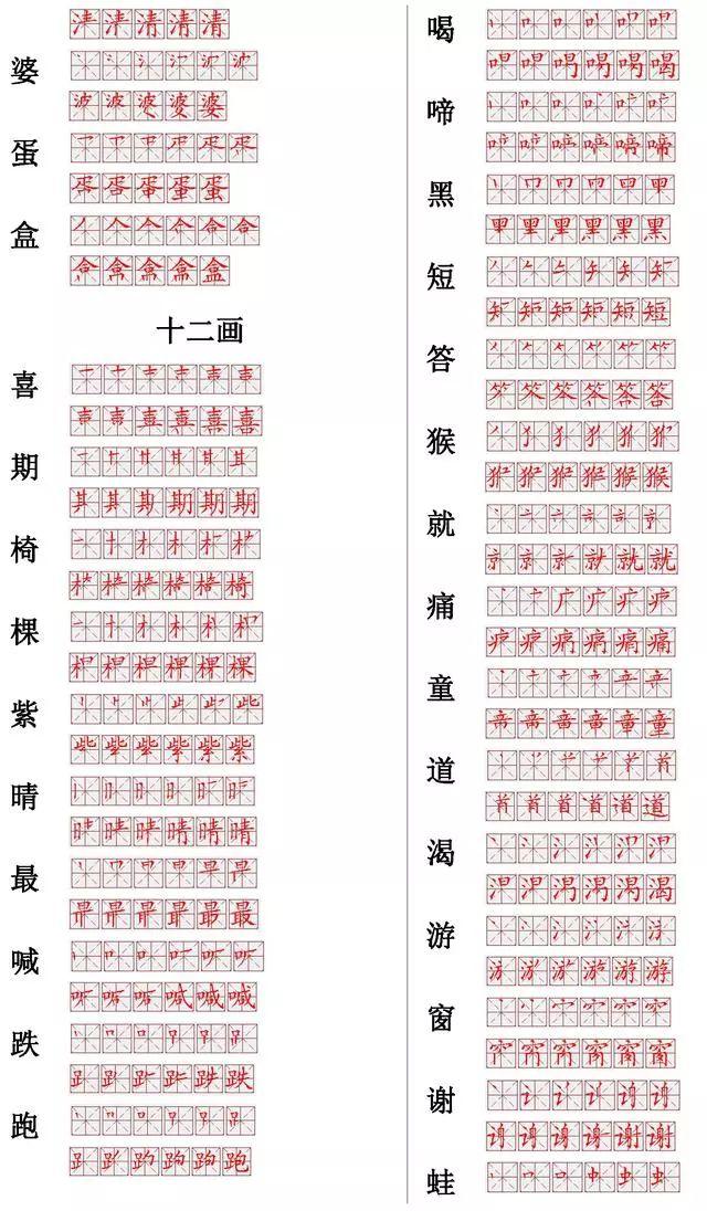 小学语文常用560个生字笔画笔顺表,强烈推荐!|笔顺|小学|低年级_新浪新闻