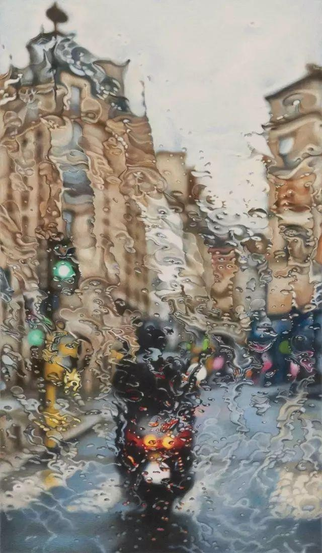 画出来的雨景简直不敢相信