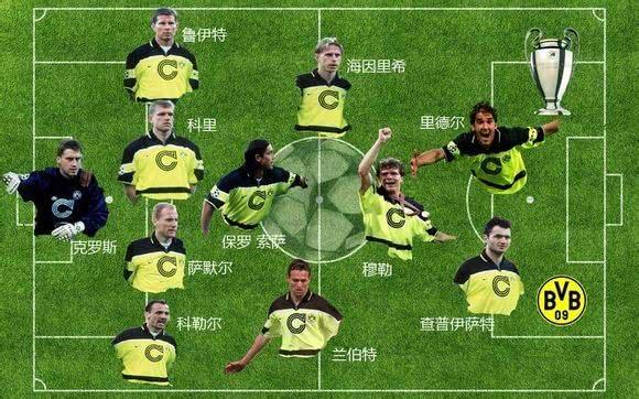 97年的多特蒙德在欧冠:里肯横空出世,里德尔高举冠军奖杯