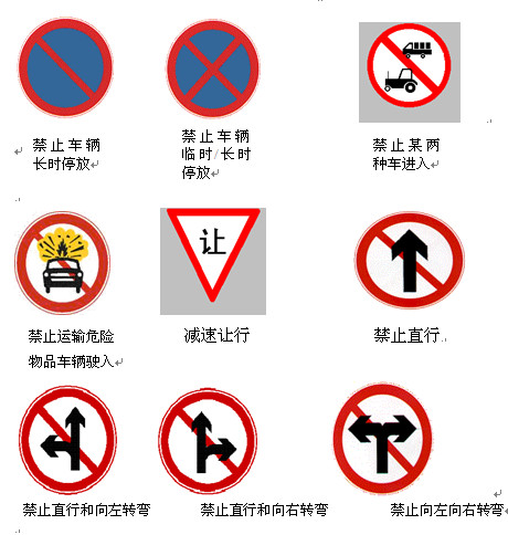 共43种如图所示.2)禁令标志警告标志是警告车辆,行人注意危险地点的