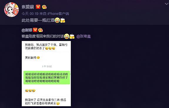 谢娜晒出与张碧晨聊天记录,否认谣言,二弟赵丽颖"躺枪"