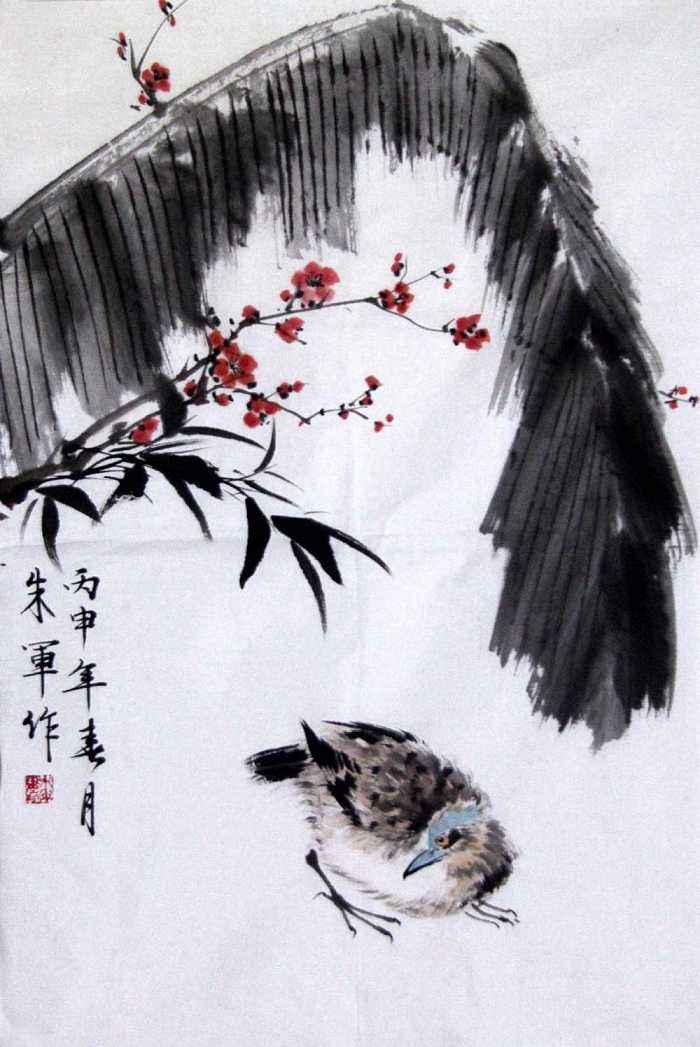 朱军绘画欣赏:传统趣味性很强,用墨大胆,意境高于师傅范曾