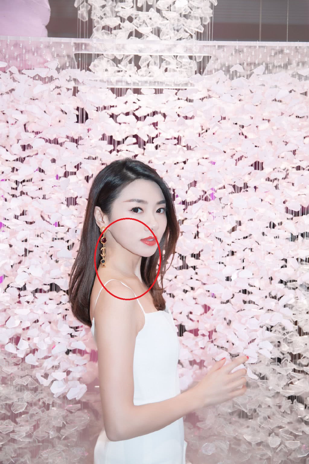 程晓玥脸上粉太厚了和脖子都不是一个色幸好侧面看完美s型