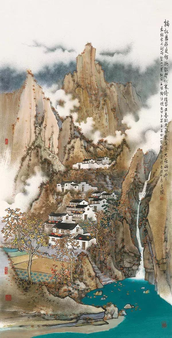 真的美蓝天白云小桥流水看他的画就是一种享受