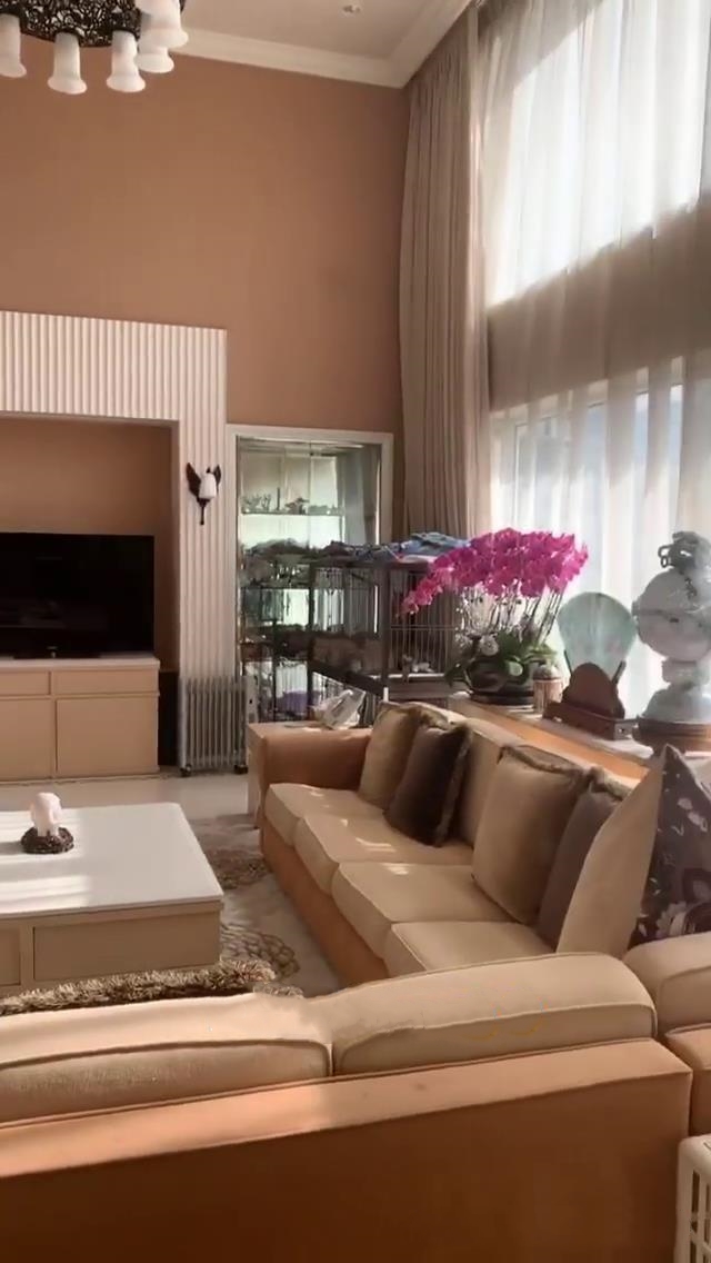 赌王三太太豪宅内景曝光,装修风格简约大方,落地窗高达4米