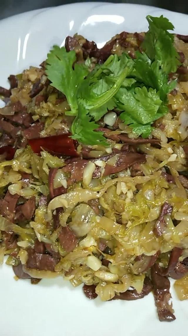 67干煸酸菜肺,干香滋润醇香无任何异味,风味独特别好吃|酸菜|猪肺