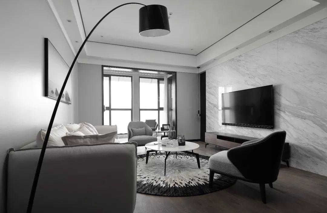 【装修案例】120㎡现代简约,轻奢黑白灰,端庄好高档!