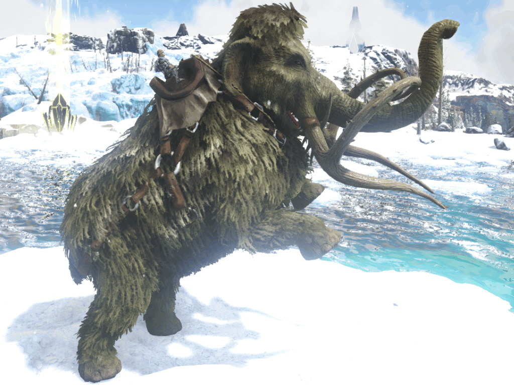 方舟:首选伐木专业户——猛犸象!一只全身是毛鼻子不能吸水的象