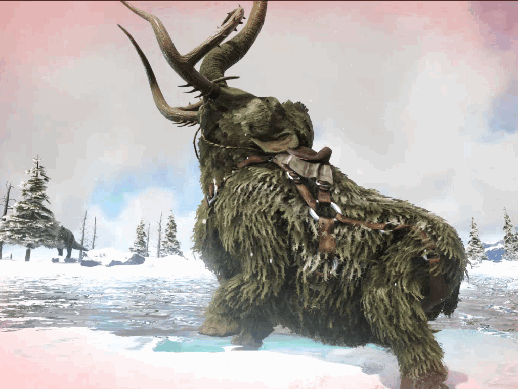 方舟:首选伐木专业户——猛犸象!一只全身是毛鼻子不能吸水的象