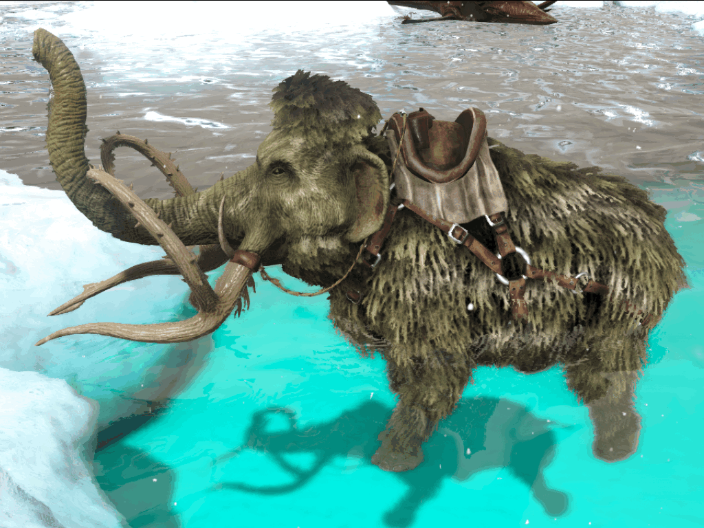 方舟:首选伐木专业户——猛犸象!一只全身是毛鼻子不能吸水的象