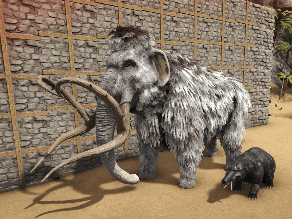 方舟:首选伐木专业户——猛犸象!一只全身是毛鼻子不能吸水的象