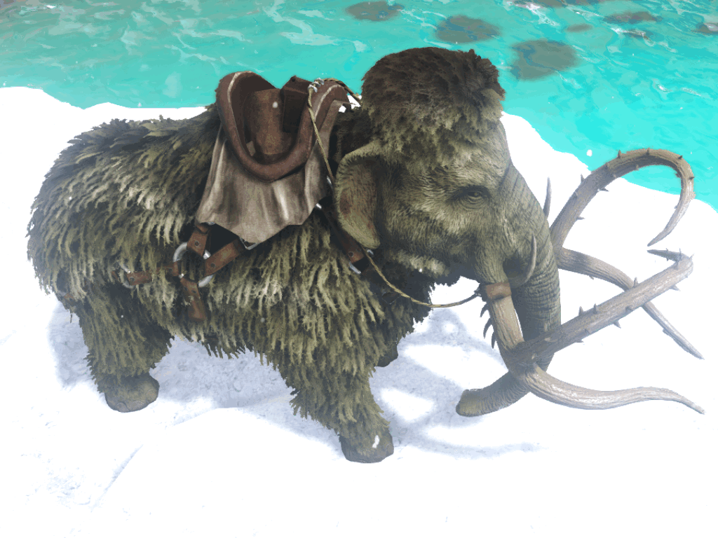 方舟:首选伐木专业户——猛犸象!一只全身是毛鼻子不能吸水的象