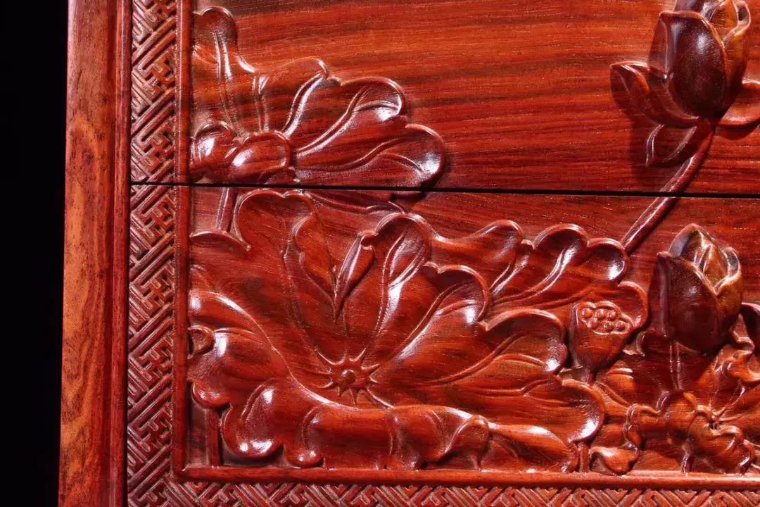 大红酸枝 荷韵—莲花·二斗柜