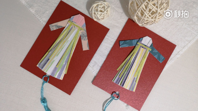 香香手工 几张纸做的汉服折纸书签,没想到可以这么简单,来看看怎么做