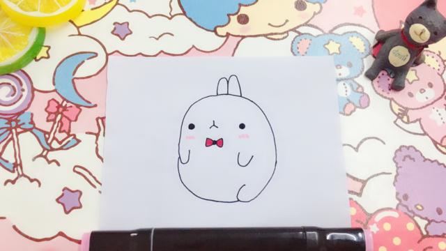 简笔画 domi教你手绘打领结的小兔子,一分钟就学会了,有趣又好玩手绘