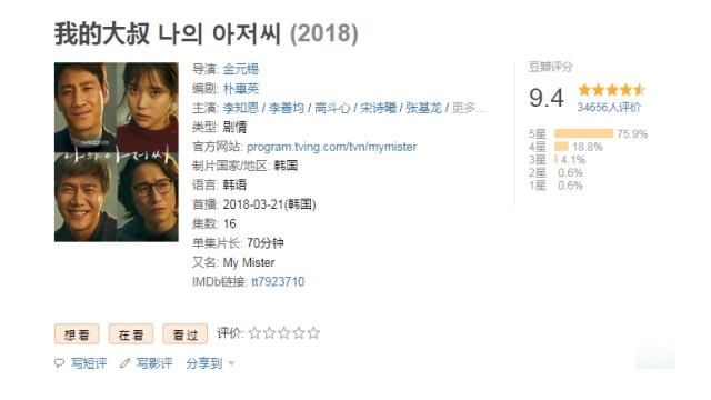 这部韩剧豆瓣评分9.4,是近几年来最丧最治愈,又是印象最深的剧