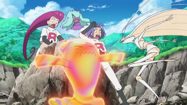 神奇宝贝日月篇:穿着熊霸气控场,捡漏王小智在线收服费洛美螂!