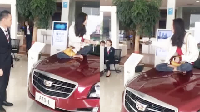 最近奔驰女车主坐在引擎盖上哭诉维权的视频