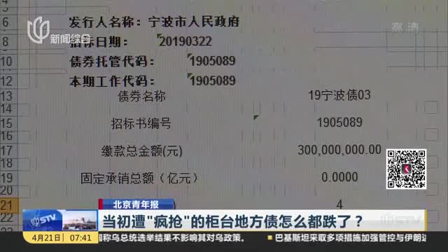 当初遭“疯抢”的柜台地方债怎么都跌了？