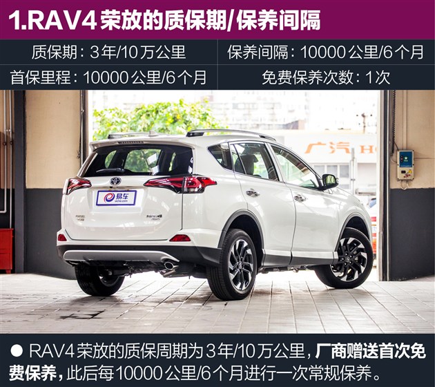 RAV4荣放养车只需0.88元/公里保养很便宜
