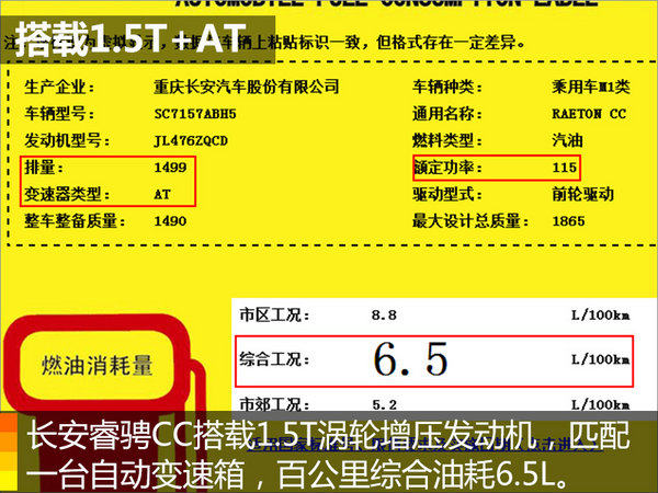 长安全新中型轿车睿骋CC将上市 搭1.5T动力-图3