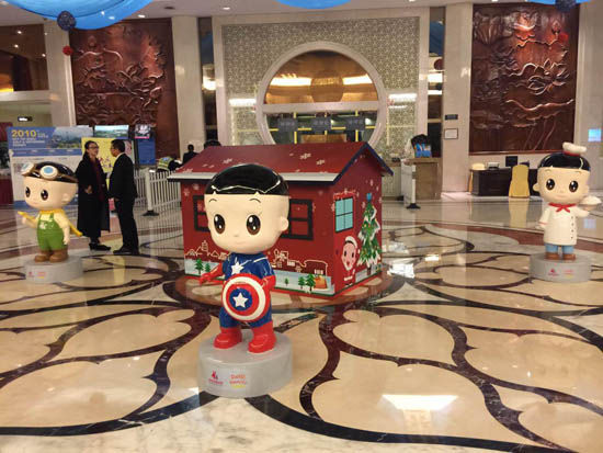 驴妈妈携“大头儿子”来到云海温泉