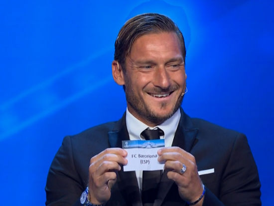 将巴萨抽给尤文托蒂笑了