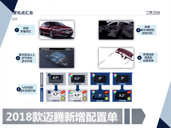 全新一代2018款迈腾配置曝光 增加内外饰颜色-图2