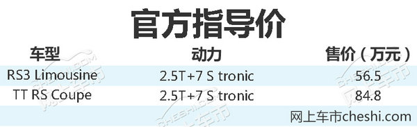 奥迪RS3/TT RS正式上市 售价56.5-84.8万元-图3