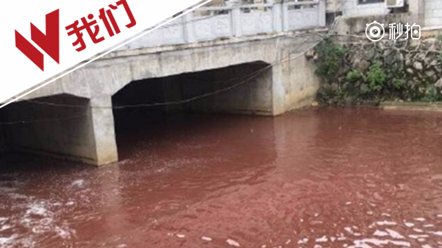 九江一条河水变红像血一样回应:上游杀猪场排